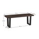 image 3 of Premium Kingsley Wooden Bench in Dark Oak with Gunmetal Frame