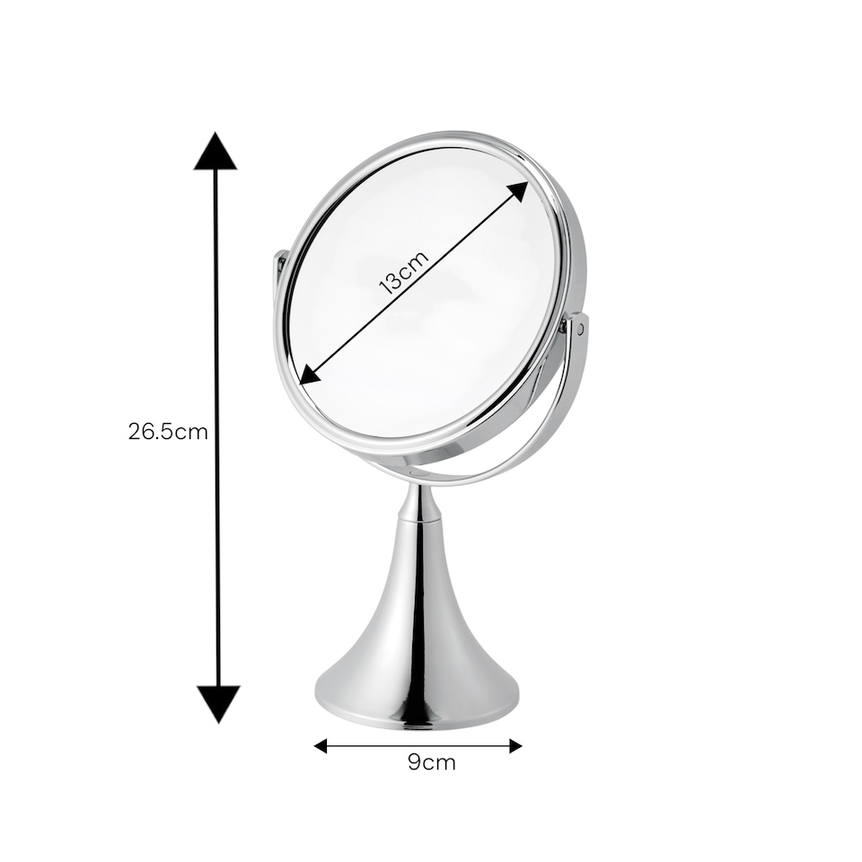 image 1 of Showerdrape Panos 3x Magnifying Chrome Makeup Vanity Mirror | Silver | 1