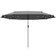 image 1 of Outsunny 4.4m Double-Sided Sun Umbrella Patio Parasol Solar Lights Khaki