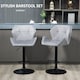image 4 of HOMCOM Bar Stools Set Of 2, Luxurious Velvet-Touch Barstools with Metal Frame Footrest Round Base Triangle Indenting Moulded Seat Adjustable Height Swivel Grey