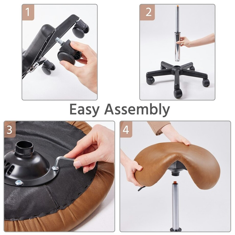 image 1 of Yaheetech Adjustable Salon Chair for Massage Brown | Retro Brown