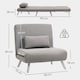 image 7 of HOMCOM 2-in-1 Folding Sofa Bed with 5-level Adjustable Backrest, Grey
