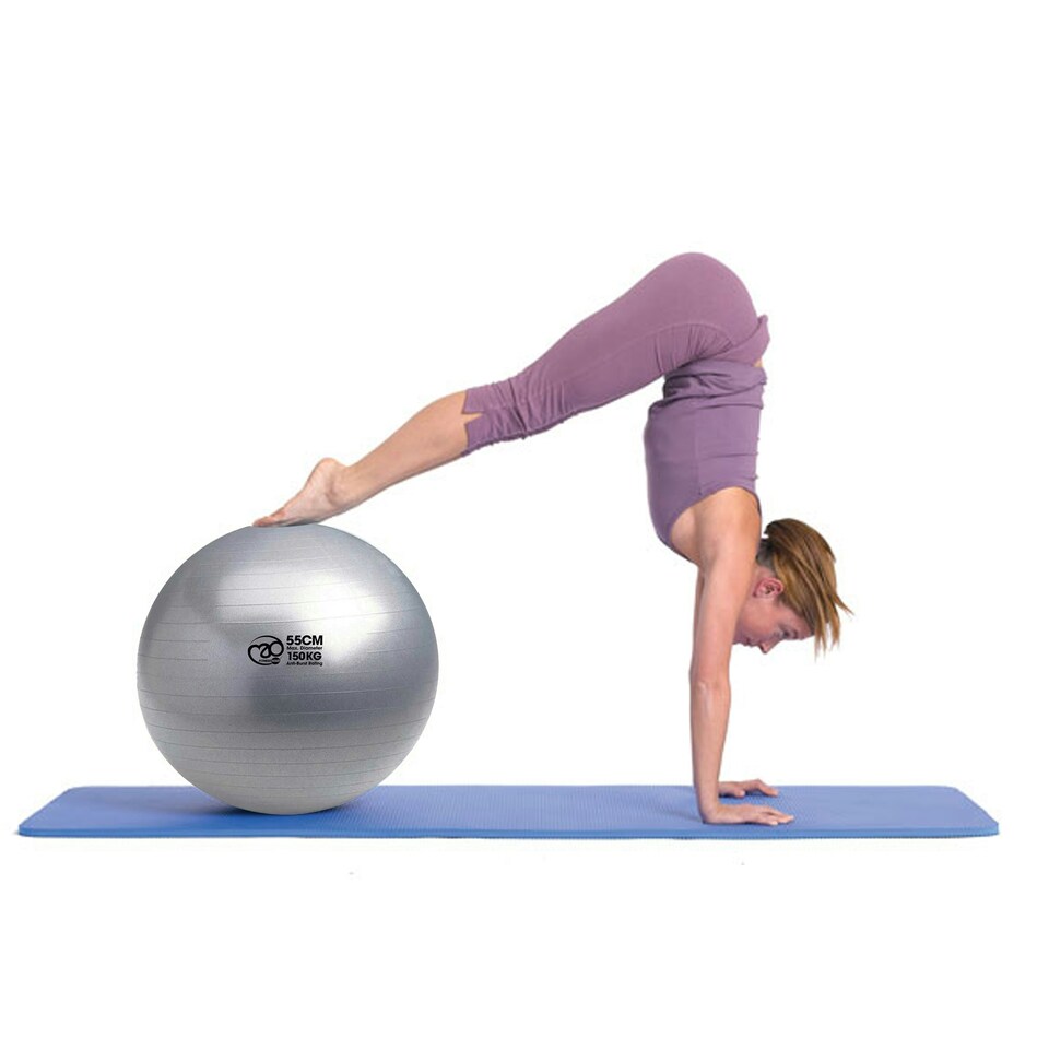 image 1 of Fitness Mad Anti-Burst Swiss Ball - Silver - 55cm