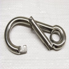 Wide Opening Snap Carabina Clip 8MM - With Eyelet (Stainless Steel Spring Carabiner Rope Carbine Hook)