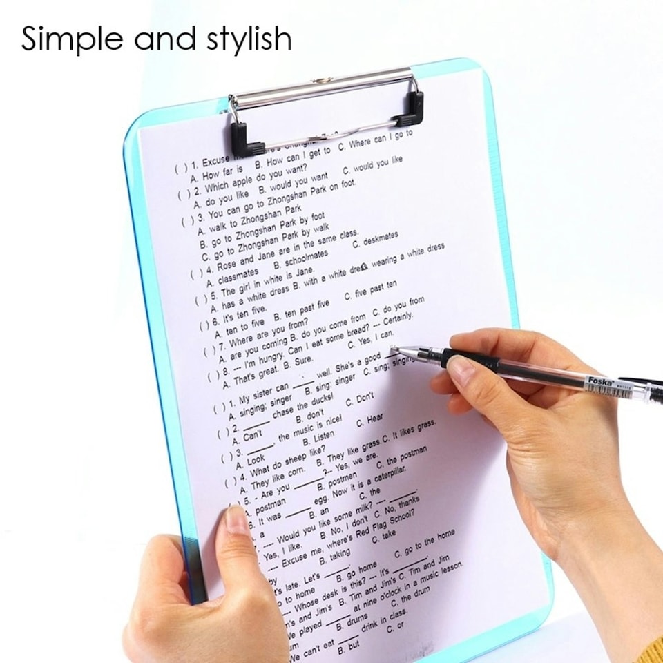 image 1 of Single A4 Coloured Translucent Clipboard Writing Board with cm/Inch Engraved Ruler