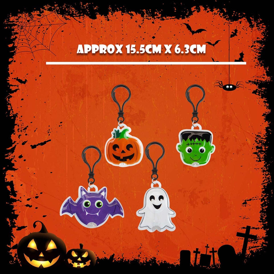 image 1 of vfm-estore Halloween Clip-On Light - 1 Piece Mystery Bag, Bat Frankie Pumpkin or Ghost