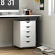 image 2 of HOMCOM Mobile Vertical Filing Cabinet with 5 Drawers for Home Office, White White