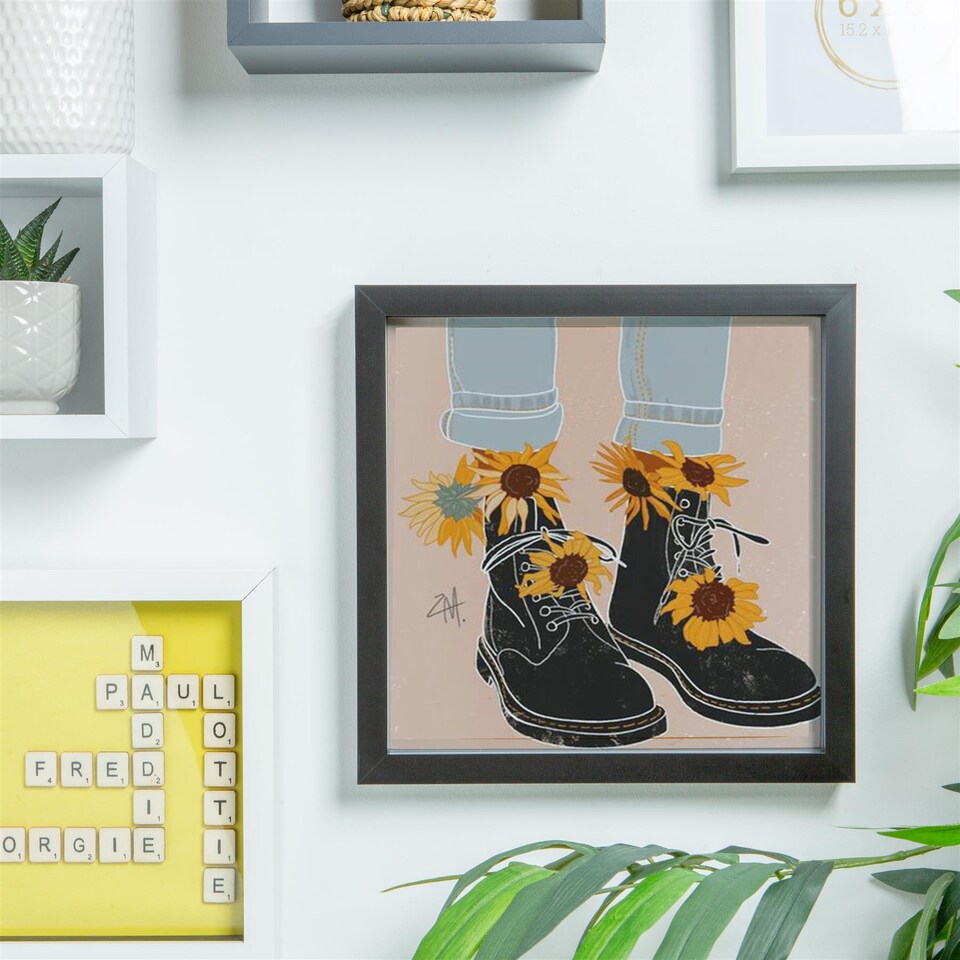 image 1 of Nicola Spring 3D Box Photo Frame - 10 x 10" - Black