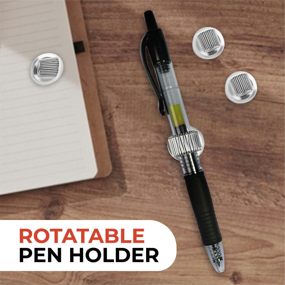 image 1 of 50 x Self Adhesive Single Metal Pen Holders - Pencil Stationery Clip
