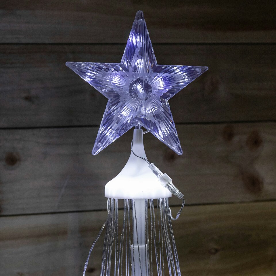 image 1 of 1.8m Light up Christmas Cone Tree with 220 White LEDs and Timer Function
