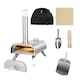 image 1 of George Foreman GFWPPO1SSPC Pizza Oven Stainless Steel 12" Wood Pellet with Paddle & Carry Bag