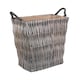 image 2 of Small Grey Rectangular Wicker Log Basket