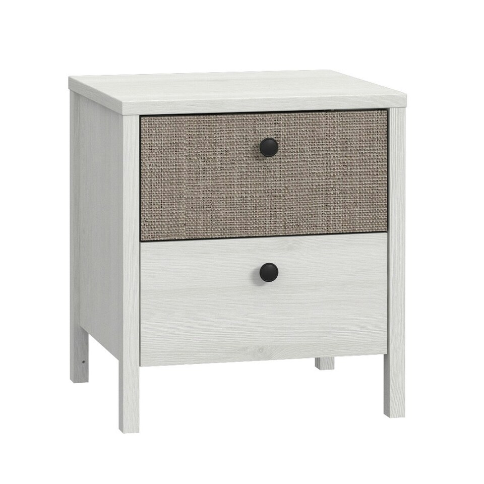 image 1 of Moondust Snowy Oak Kalamos 2 Drawer Bedside Cabinet