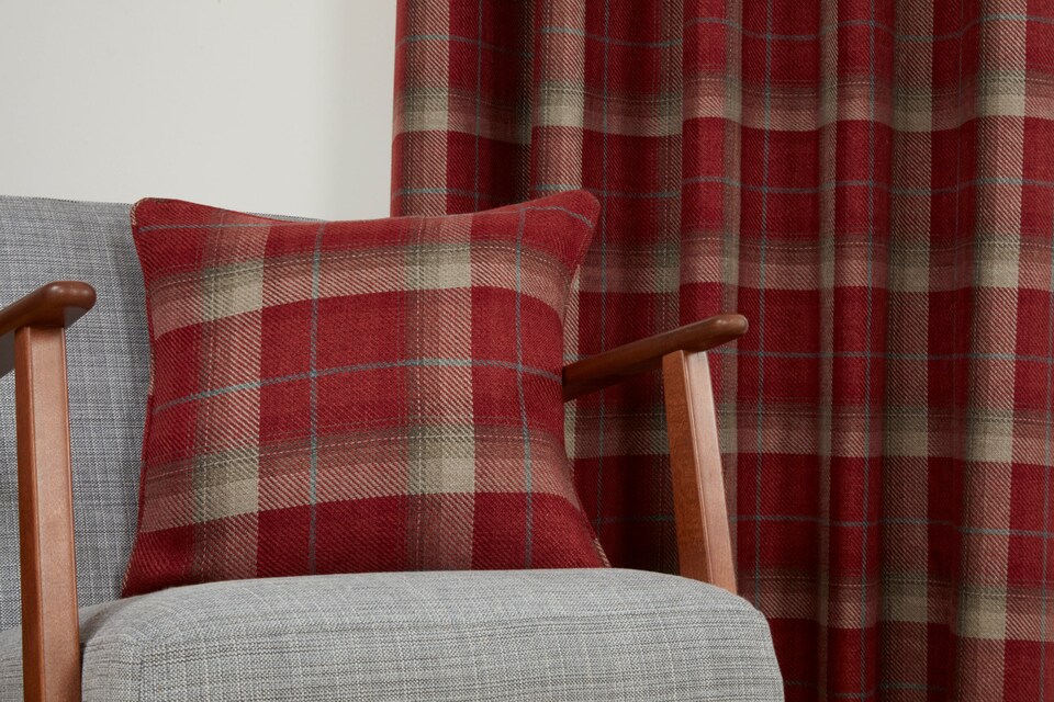image 1 of Carnoustie Eyelet Blackout Curtains - Red - 117cm x 183cm