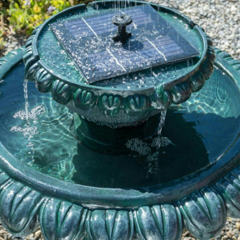 image 1 of Primrose Victoriana Solar Bird Bath Water Feature with Lights