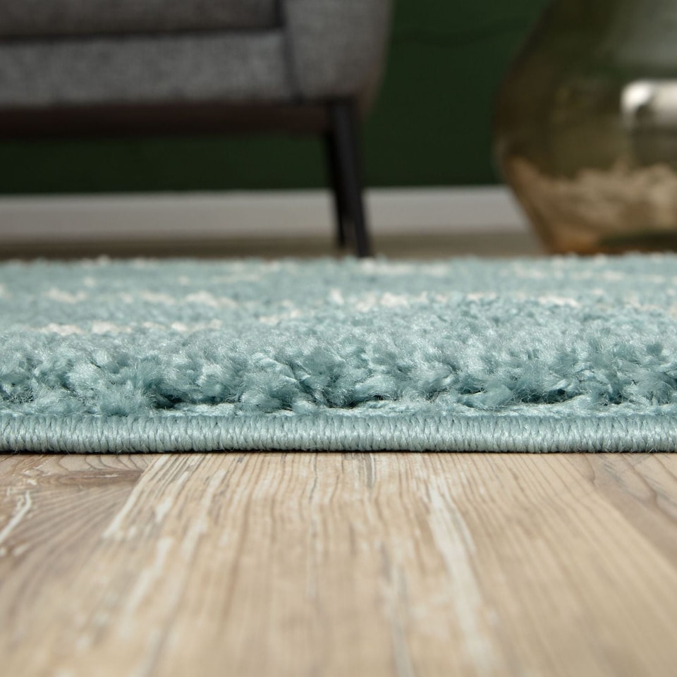 image 1 of The Rugs Moroccan Collection Soft High Pile Shaggy Diamond Floor Rugs and Runners Living Room