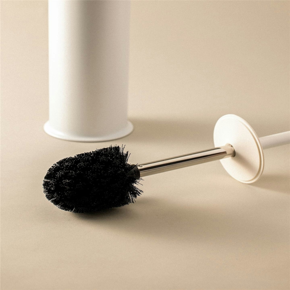 image 1 of Cosmic Toilet Brush and Holder with Durable Stainless Steel, Matt Finish White