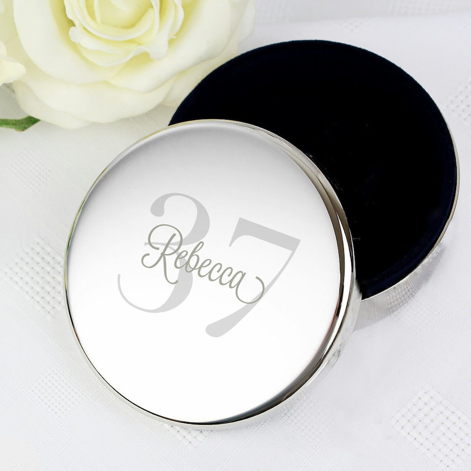 image 1 of Personalised Birthday Big Age Round Trinket Box