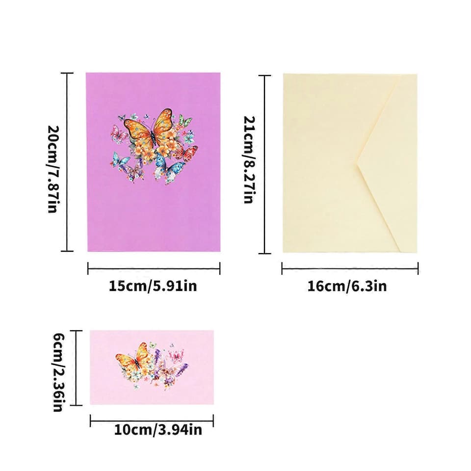 image 1 of Fluttering Wishes Hot Stamped Purple Butterfly 3D Pop Up Greeting Card