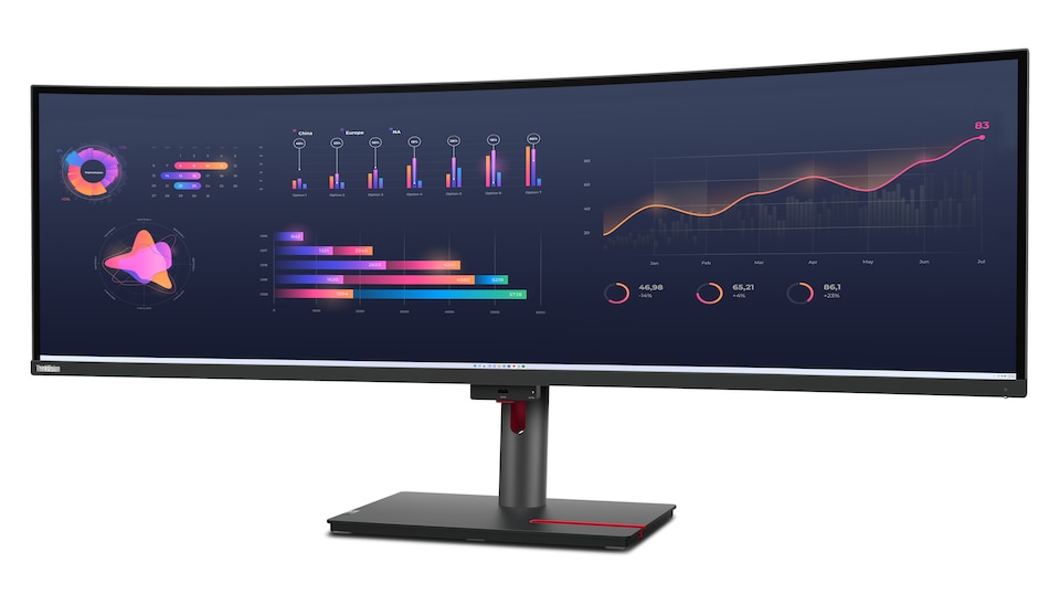 image 1 of Lenovo ThinkVision P49w-30, 124.5 cm (49 inches), 5120 x 1440 pixels, DQHD, LED, 6 ms, Black | Black | 119.8 cm