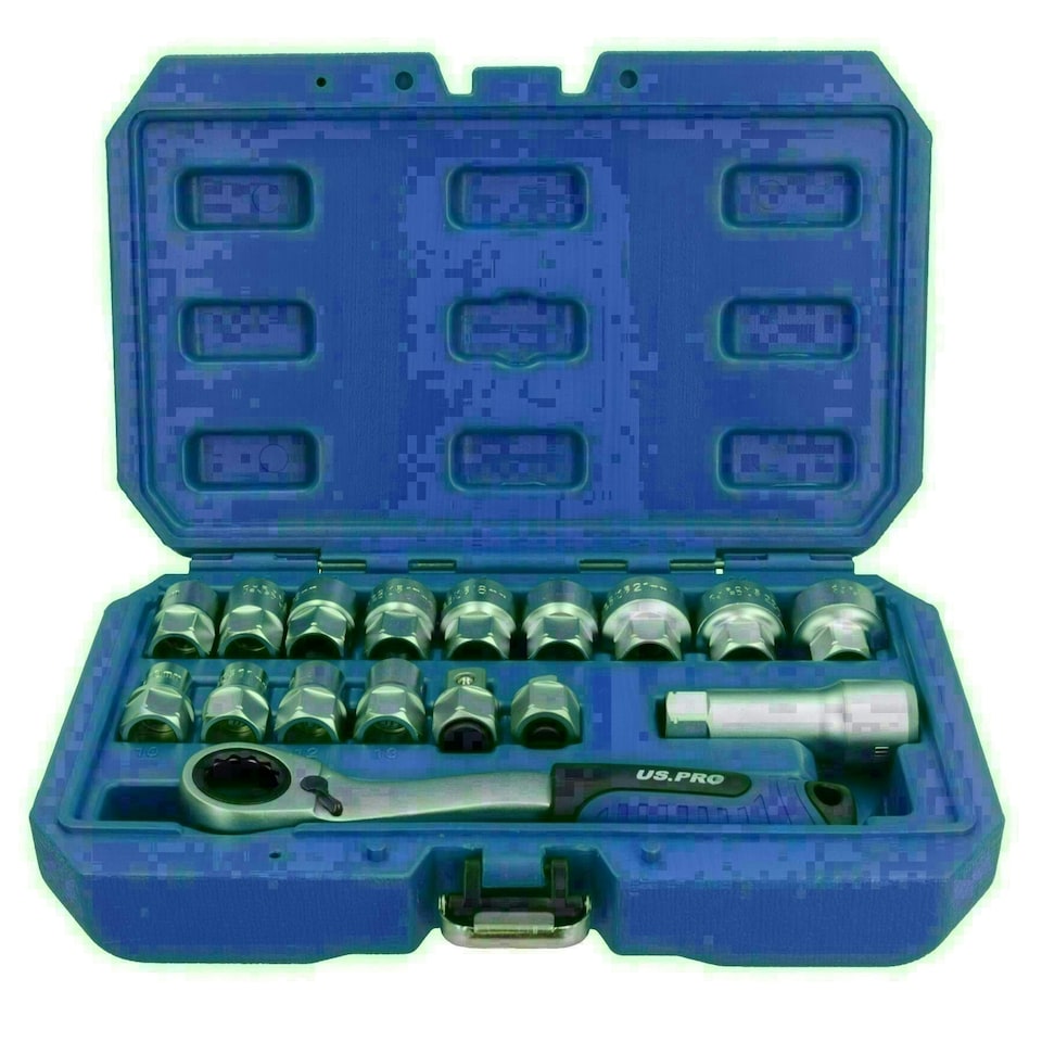 image 1 of 3/8in and 1/2in Drive Go Through Go-Thru Metric Socket Set 10 - 24mm 17pc