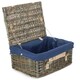 image 5 of 41cm Antique Wash Wicker Picnic Basket with Lining Grey | Grey | One Size