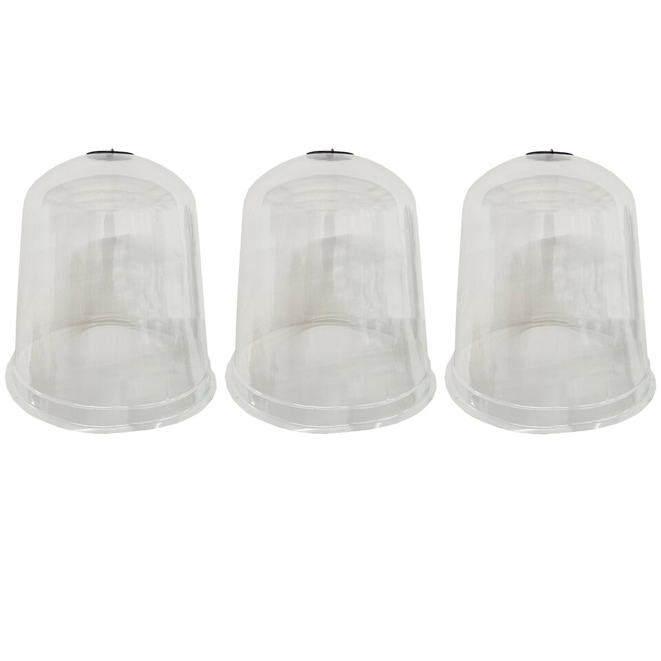 image 1 of Large Plastic Plant Protection Bell Cloche Covers with Ground Pegs - Pack of 3