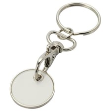 Rory Trolley Coin Shopping Trolley Keyring - White - One Size