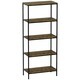 image 1 of Vida Designs Brooklyn 5 Tier Bookcase Industrial Style Display Storage, Dark Wood