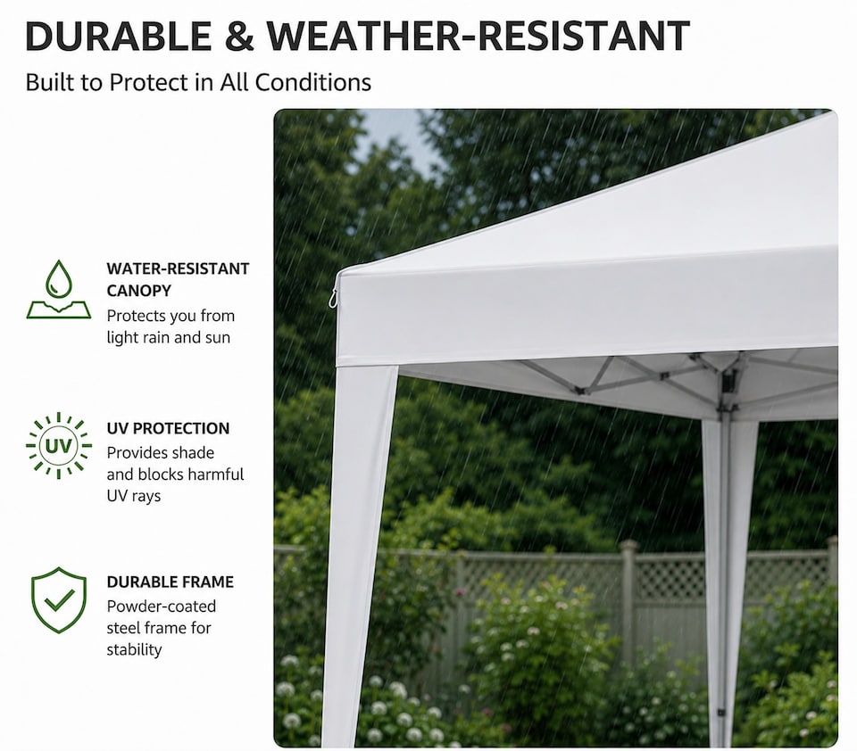image 1 of MCC Direct Gazebo 3x3 Pop Up Garden Party Tent 3m x 3m Marquee Canopy