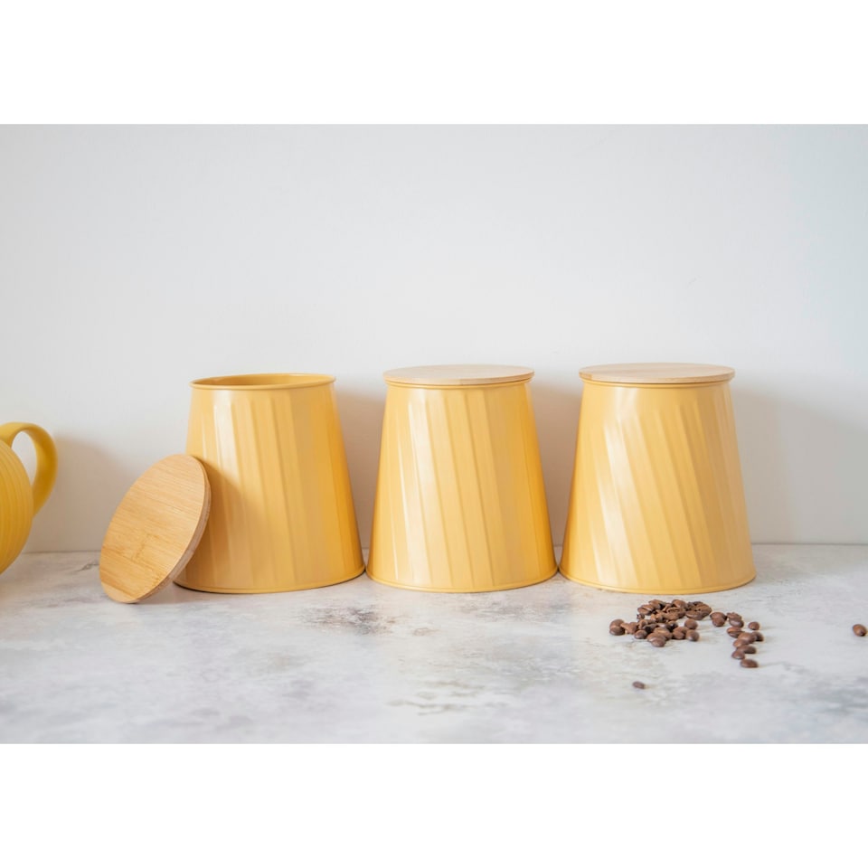 image 1 of KitchenCraftt Tea Coffee Sugar Canister Set Grey