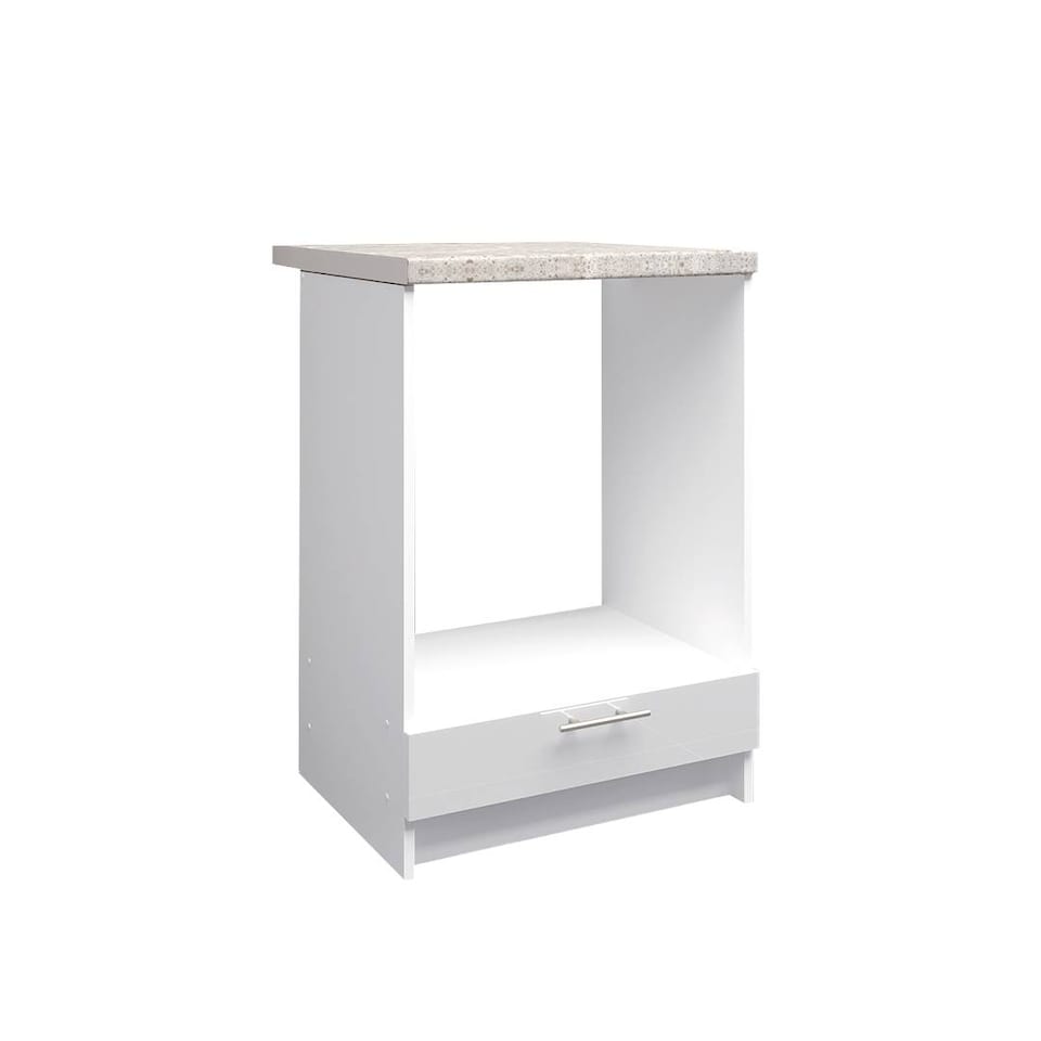 image 1 of JD Greta Kitchen Base Oven Unit 600mm Cabinet With Front 60cm White Gloss with Worktop