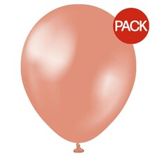 Kalisan Latex Metallic Balloons (Pack of 100) - Rose Gold - One Size