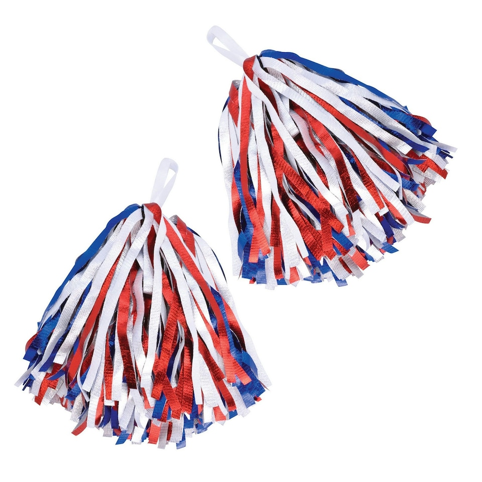 image 1 of Bristol Novelty Pom Poms (Pair) - Red/White/Blue - One Size