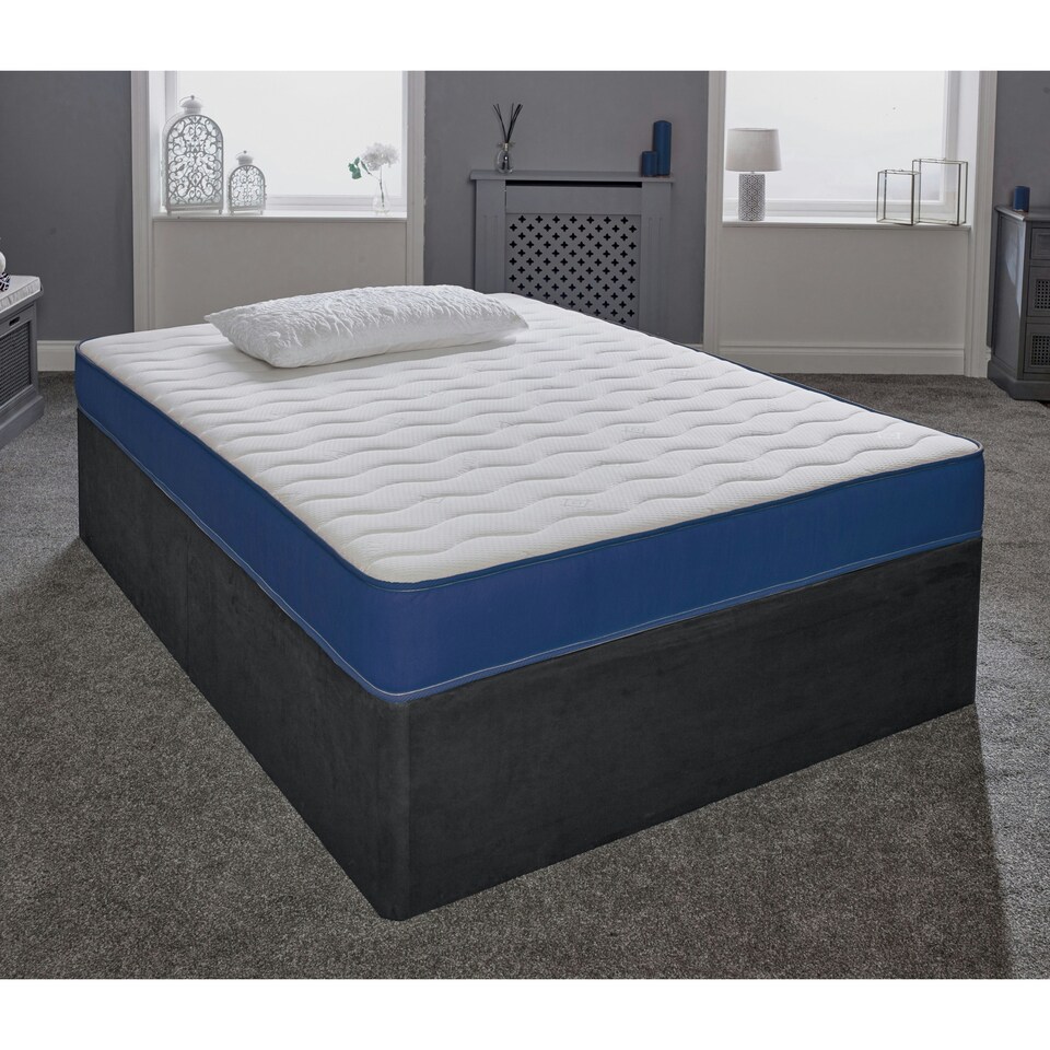 image 1 of Hybrid Memory Foam & Pinna-Coil Mattress - Soft/Medium Cooltouch+ Breathable | Blue | Single