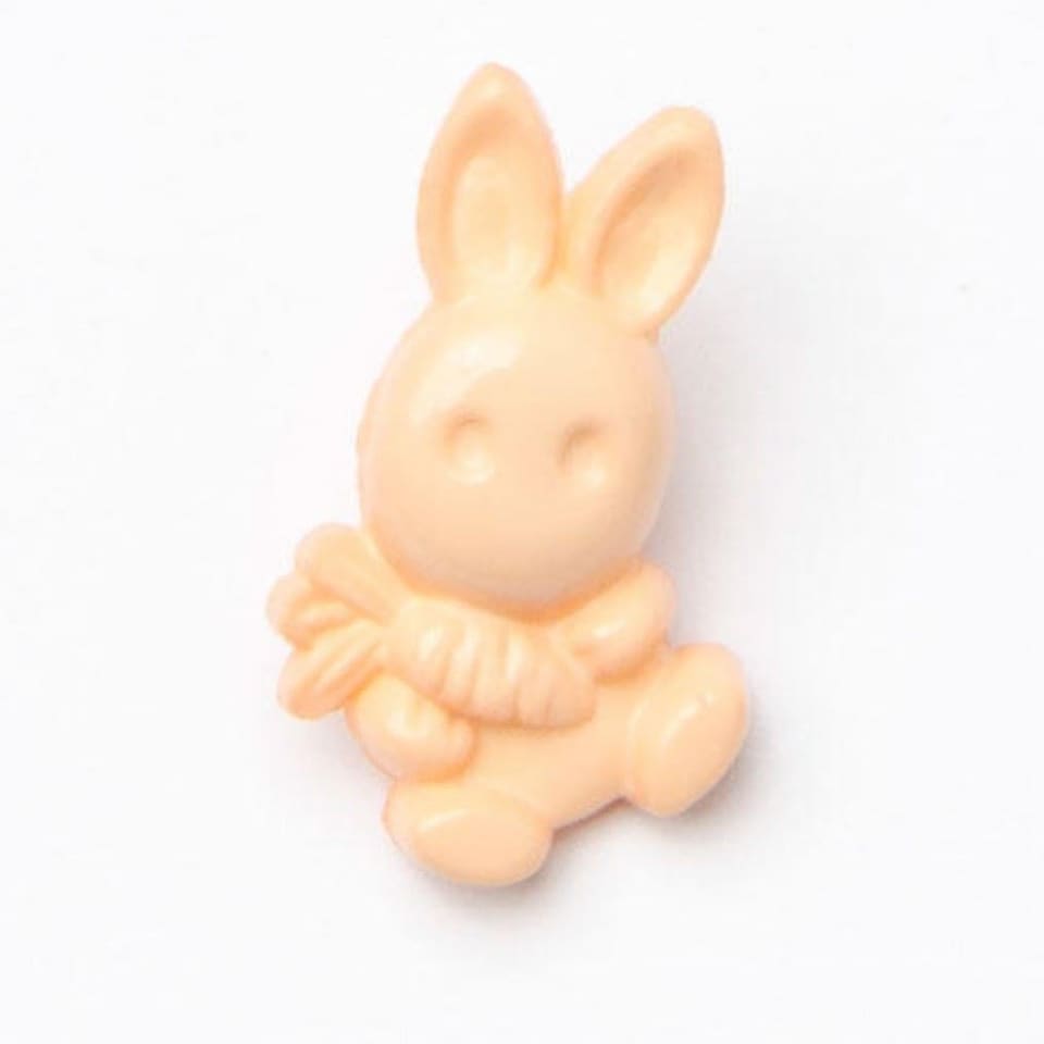 Minerva Peach Bunny Rabbit Buttons for Dressmaking - 20mm - per value pack of 100