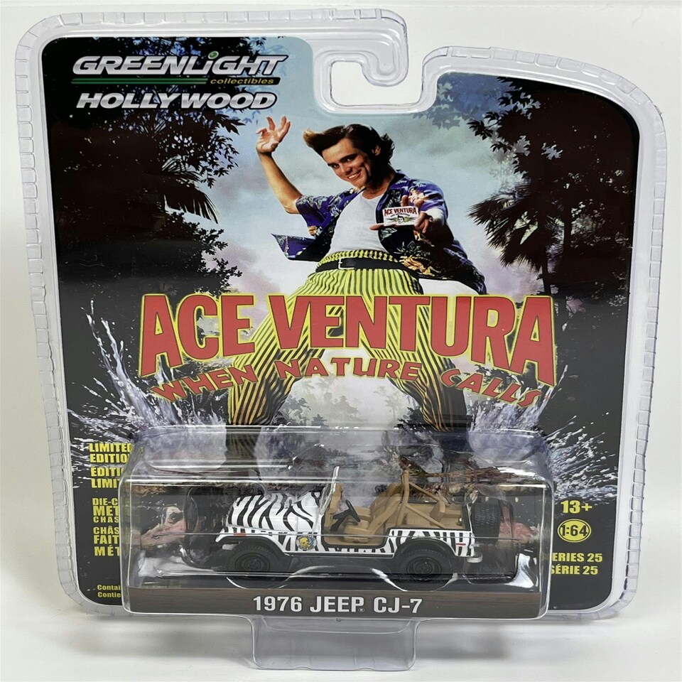 image 1 of Ace Ventura When Nature Calls 1976 Jeep CJ-7 1:64 Scale Greenlight 44850A