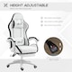 image 4 of Vinsetto Computer Gaming Chair, PU Leather Office Desk Chair with Footrest, Swivel Wheels, 135 Reclining Back, Lumbar Support, Headrest for Home, White and Black