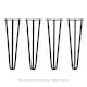 image 2 of 4 x 16" Hairpin Legs - 3 Prong - 12mm - Black