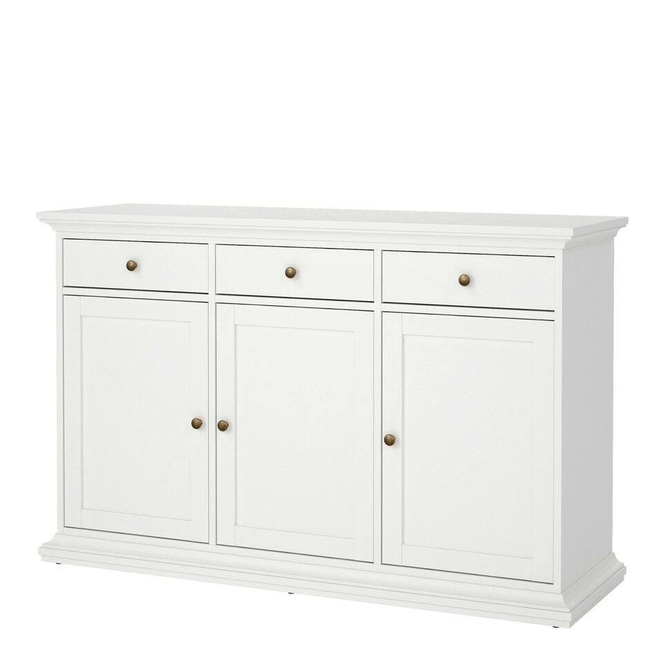 image 1 of Paris Sideboard with 3 doors and 3 drawers in White White