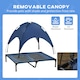 image 5 of PawHut 92cm Elevated Dog Bed Cooling Raised Pet Cot UV Protection Canopy Blue