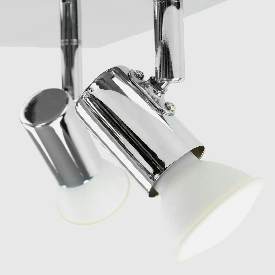 image 1 of ValueLights Spotlight Polished Silver Spotlight and GU10 Spotlight LED 5W Warm White 3000K Bulb Chrome