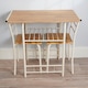 image 3 of Greenhurst Live Edge Compact Dining Set, Table & 2 Chairs, Buttermilk Frame W80 x D53cm | Cream | Buttermilk | 1