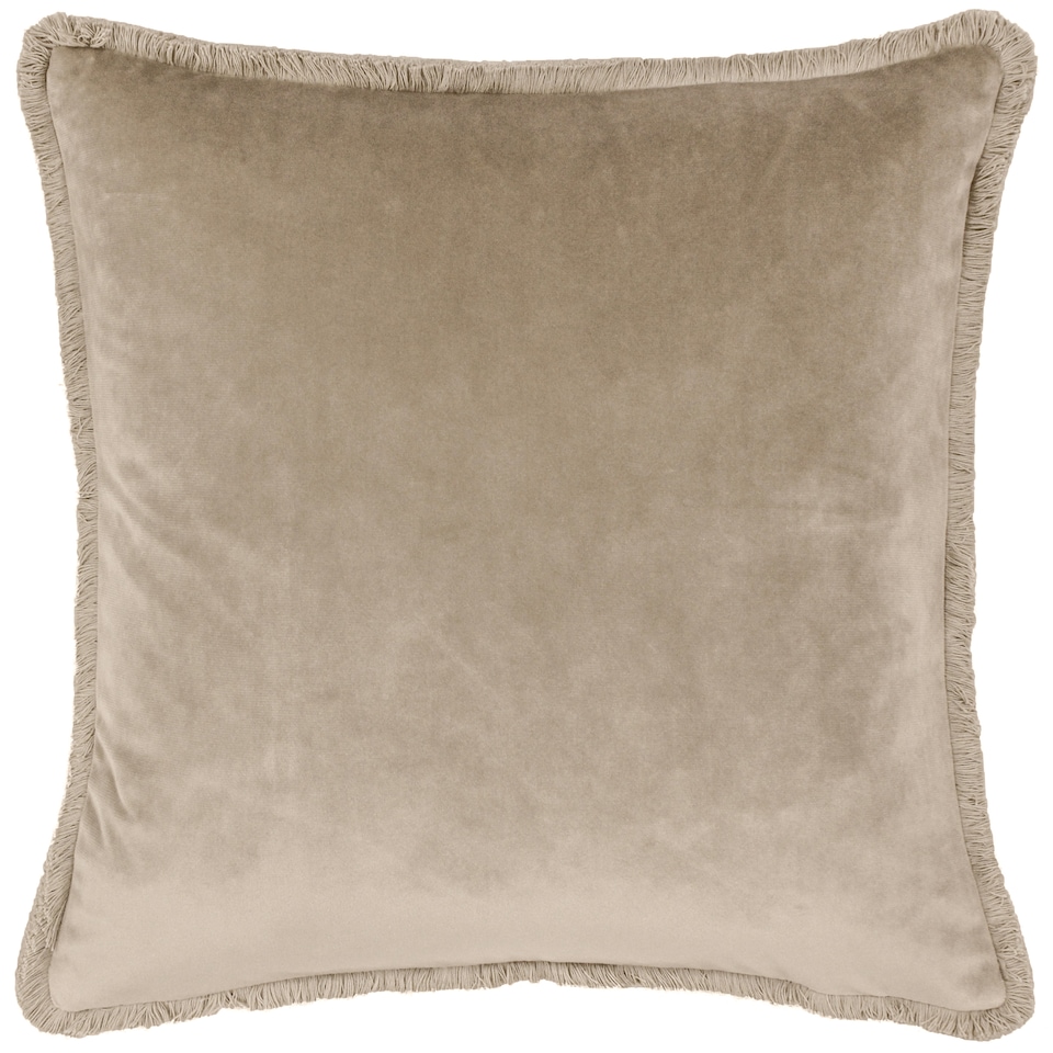 image 1 of Paoletti Freya Velvet Cushion, Taupe, 45 x 45cm