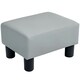 image 6 of HOMCOM Chic Faux Leather Footstool Small Footrest with 4 Plastic Legs, Grey Grey