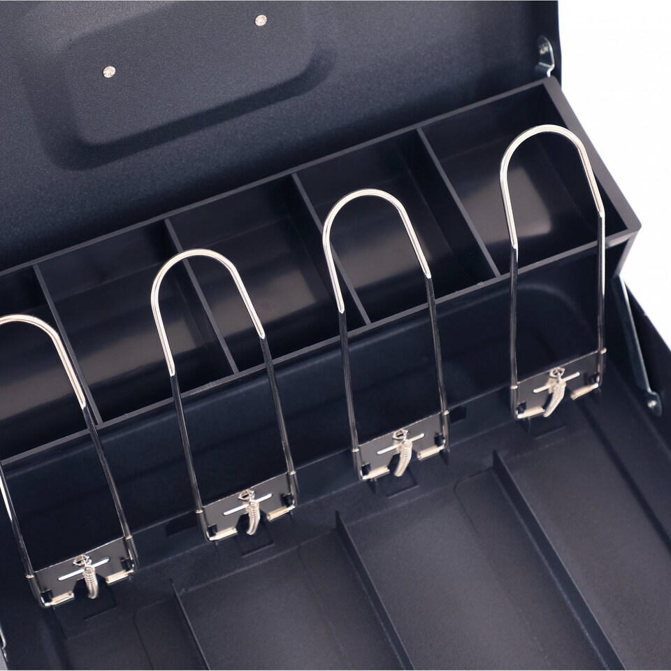 image 1 of 12" Heavy Duty Metal Locking Cash Money Box Safe Security