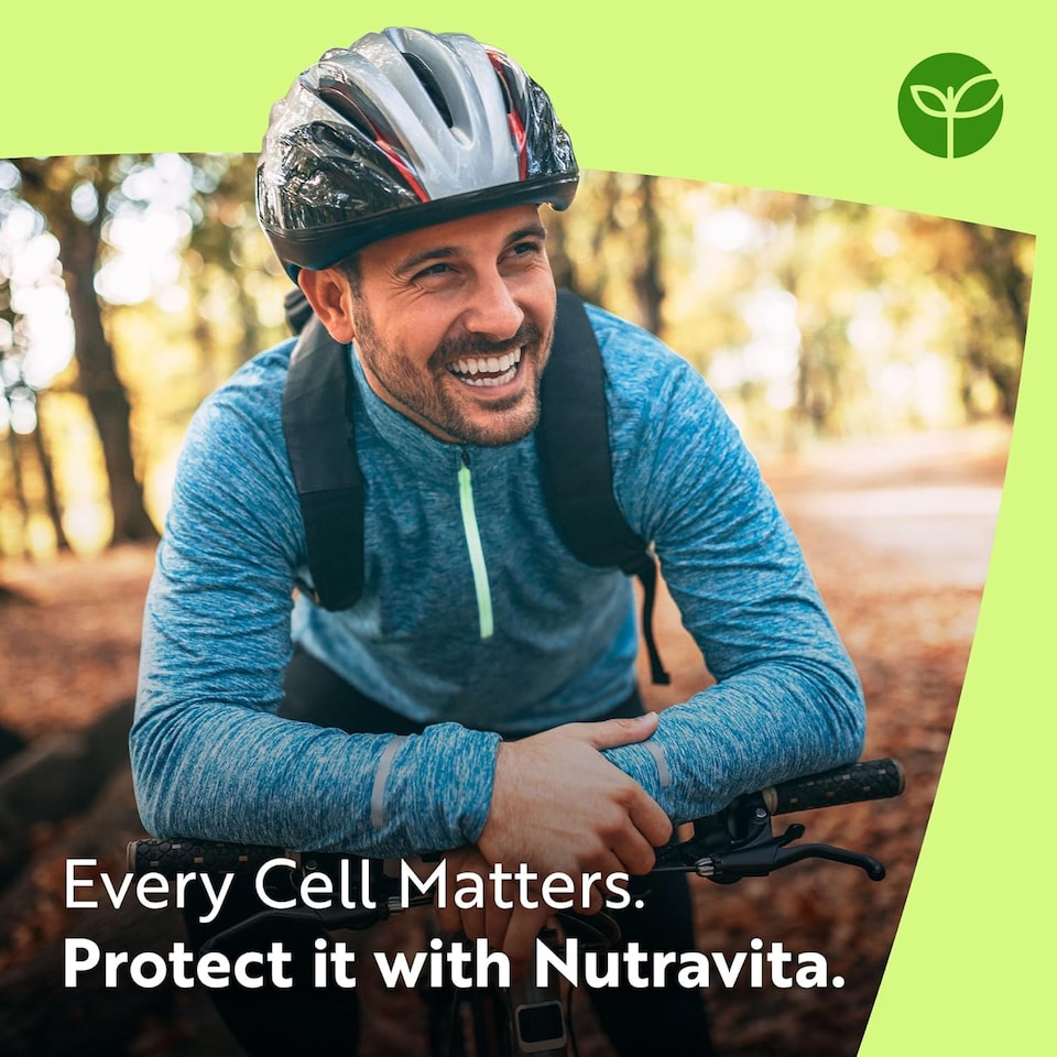 image 1 of Nutravita CoQ10 200mg - High Strength Co Enzyme Q10 - Pure and Naturally Fermented Ubiquinone Coenzyme - Made in The UK - 120 Vegan Capsules