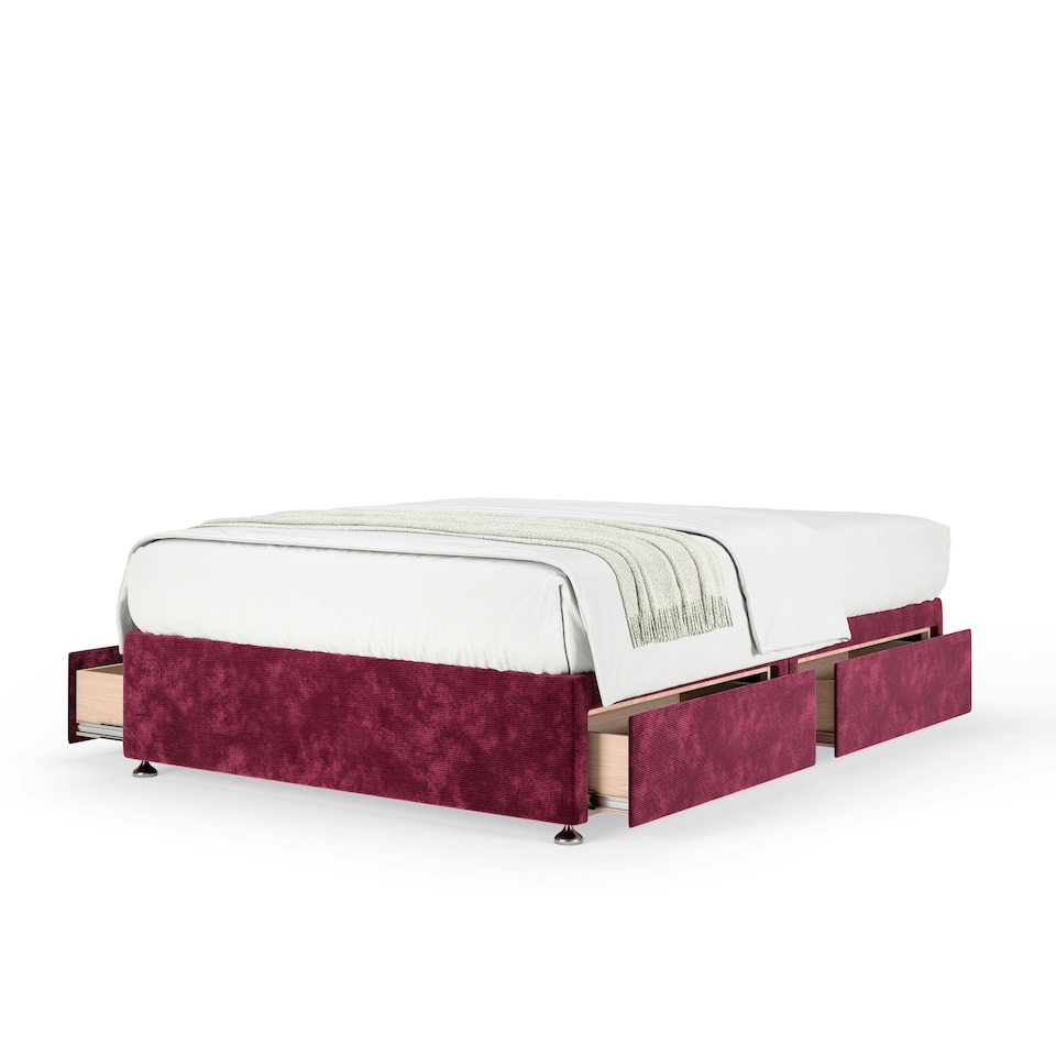 image 1 of Ortho Classic Orthopaedic Aubergine Chenille 4 Drawer Divan Set Small Double