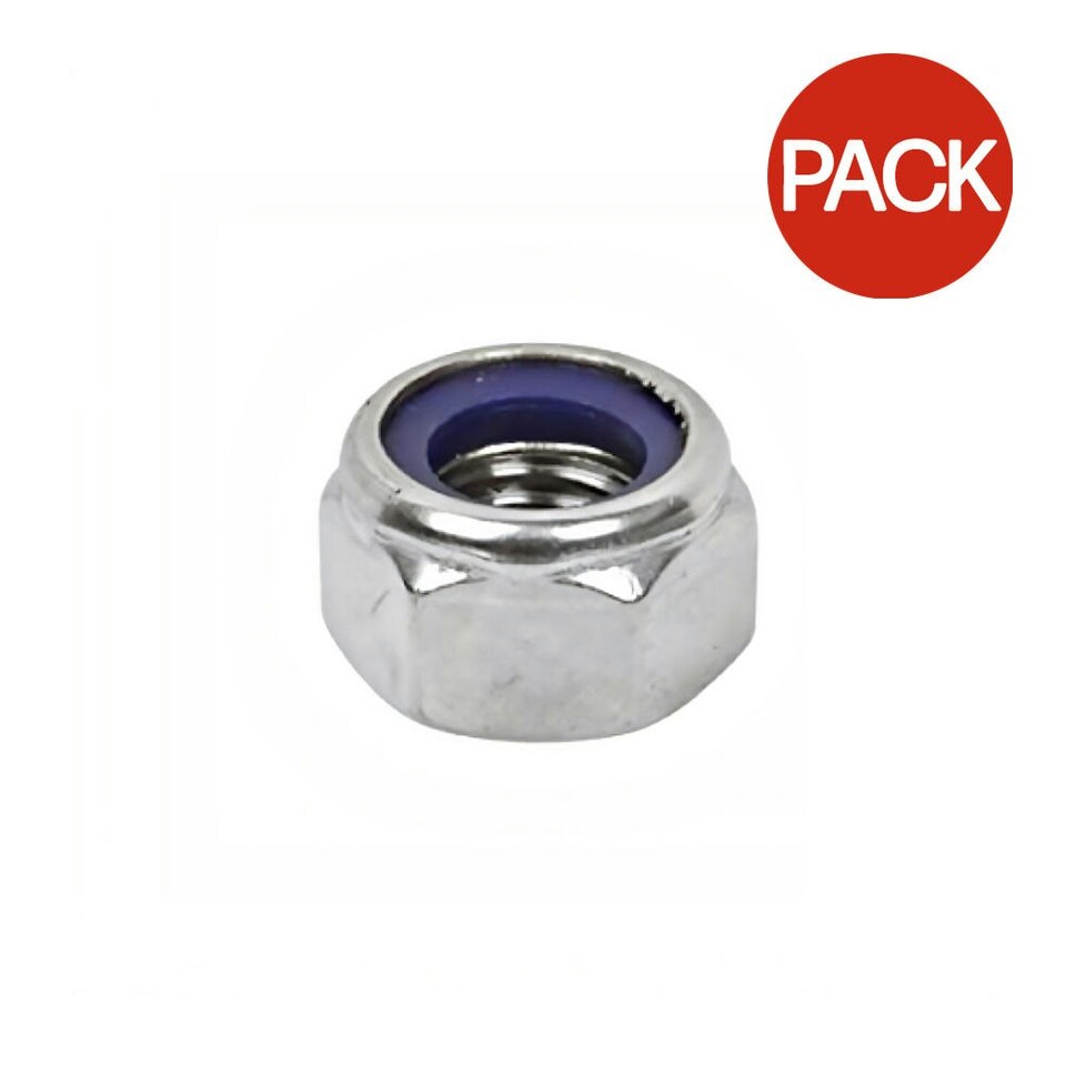Securfix Trade Pack Zinc Plated Locking Nuts (Pack of 100) - Silver - One Size