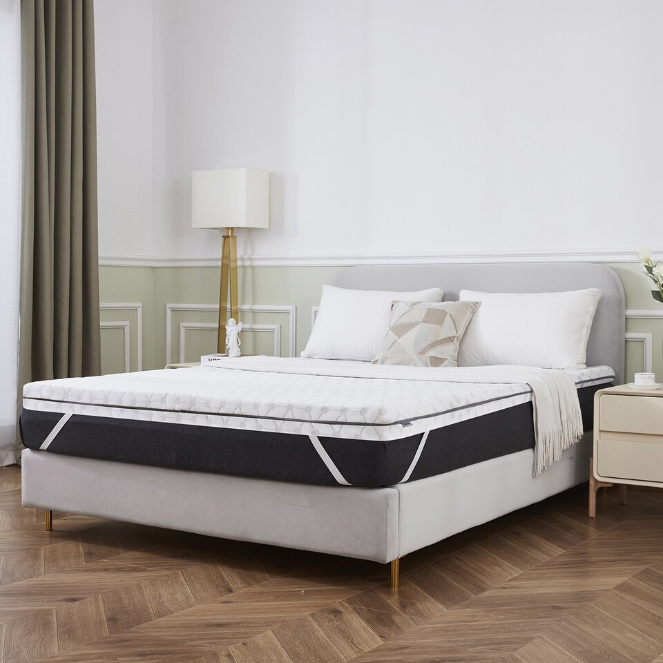 image 1 of Ezysleep All Seasons Luxury Memory Foam Breathable Mattress Topper Premium Quality | White | White